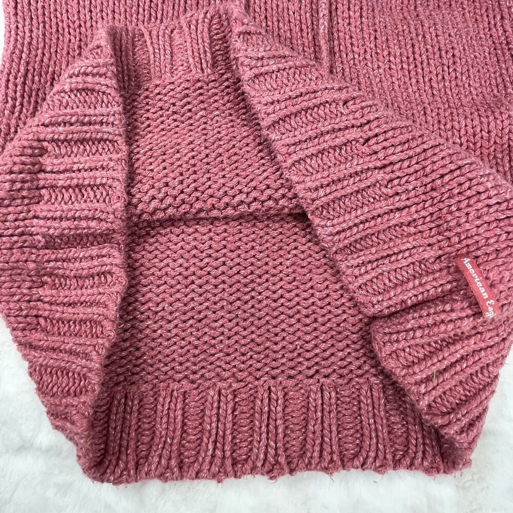 🔥Vintage Y2K 2000s Chunky Knit American Eagle Outfitters Pink Pullover Sweater - Picture 6 of 14